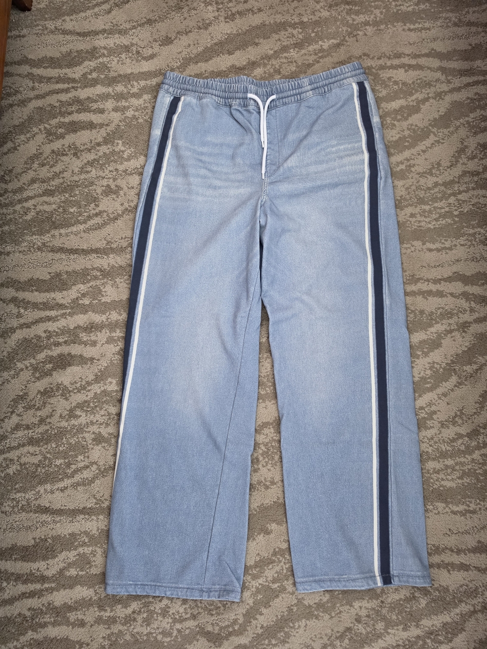 ECRU Light Blue W/ Stripe Track Pants - Womens XL